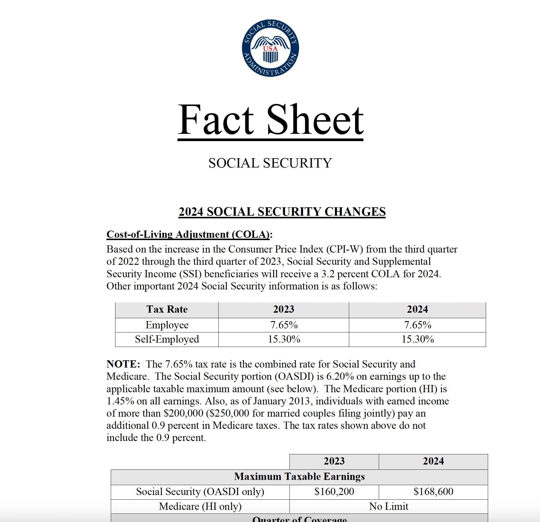 Social Security Fact Sheet